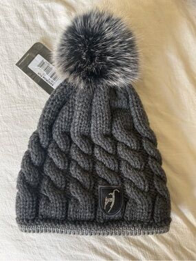 Toni Sailer Sandrina Fur Ski Beanie with Swarovski Crystals
